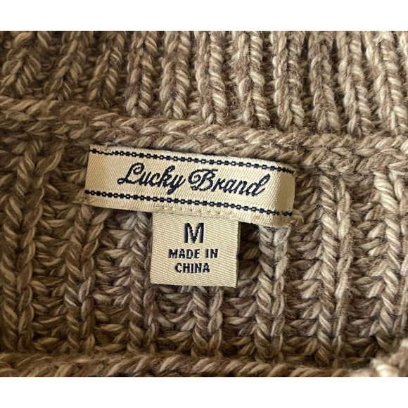 Lucky Brand Women’s Cotton Wool Blend Cableknit Crew Neck Sweater Size Medium. - Picture 5 of 11